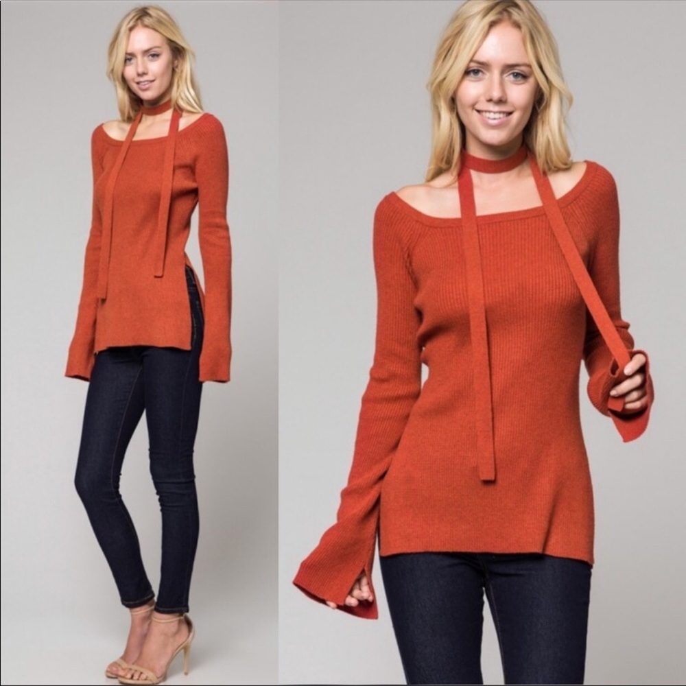 🎅🎁 BURNT ORANGE SWEATER TOP - Picture 4 of 6